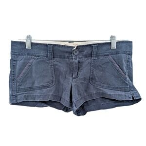 Y2K Hollister Low Rise Micro Shorts Gray Logo Pocket Size 3